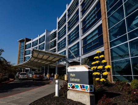 Exterior entrance to Mosaic Life Care in St. Joseph, Missouri. 