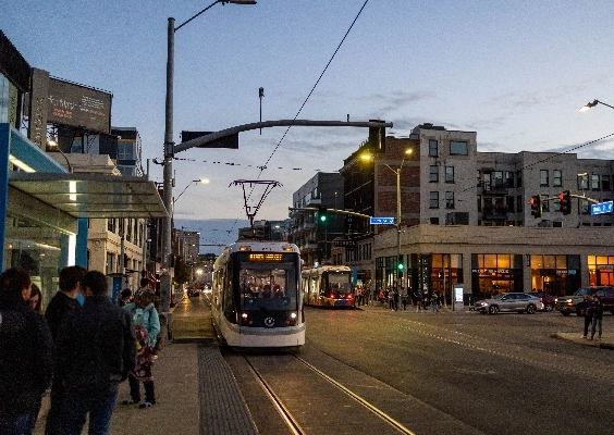 Image of streetcar in downtown Kansas City. 