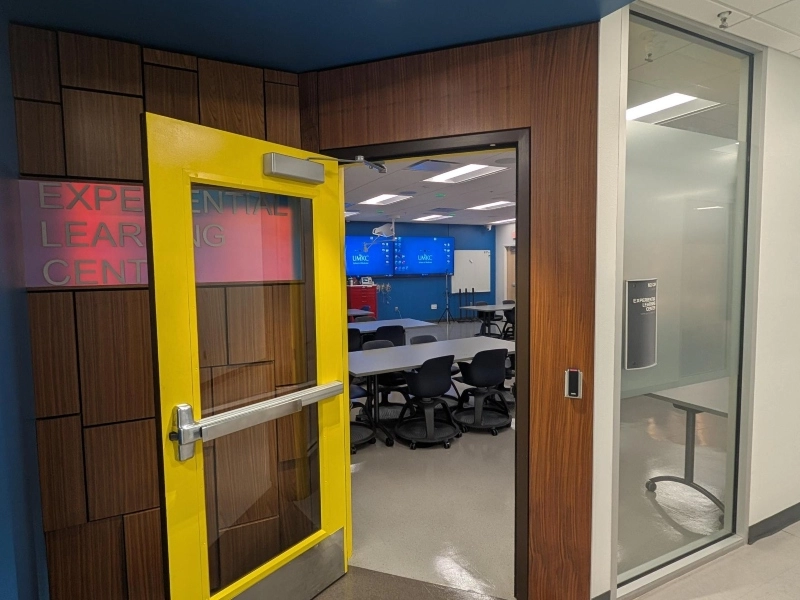 Interior entry to the Experiential Learning Center.