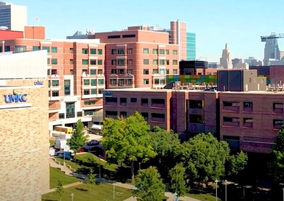 Birdseye view of the UMKC's Health Science Campus where the School of Medicine is located.