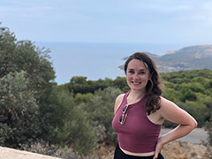 Zoe Morgan on a hike near the coast.