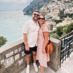 Portrait of OBGYN resident, Avery Day posing with significant other at the Amalfi Coast.