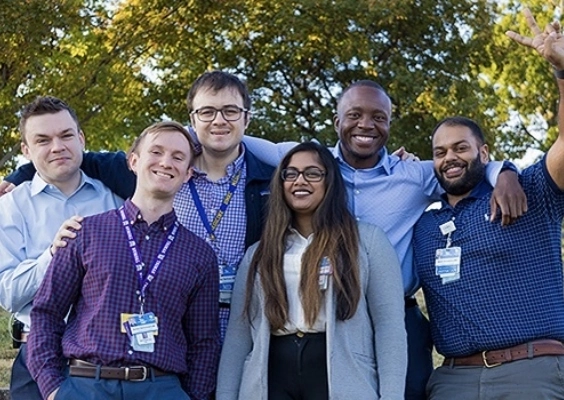 Psychiatry residents posing for a fun group photo.