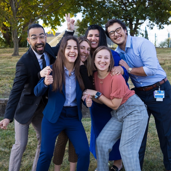 Psychiatry residents pose for a fun photo.