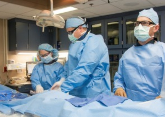 Radiologists in the surgery room.